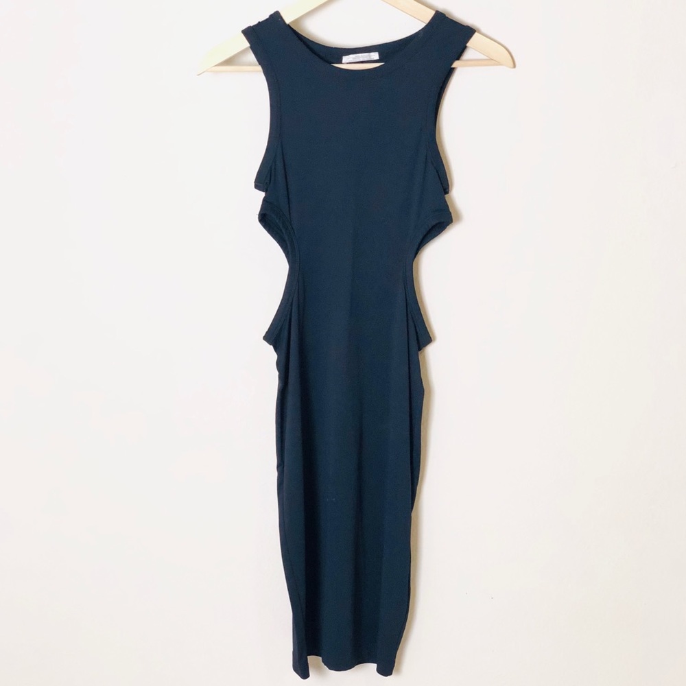 Zara Cut Out Sleeve & Cut Out Waist Midi Dress